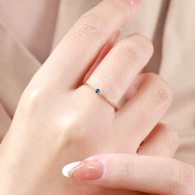 アウイナイト 4本爪リング レディース K10 10金