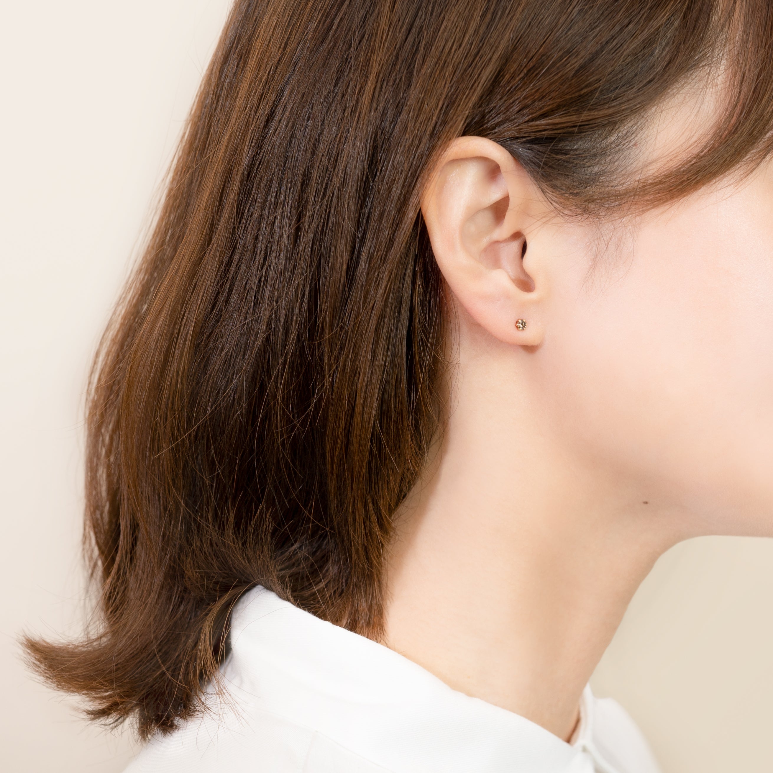 キャラメルダイヤモンドピアス ブラウンダイヤモンド 合計0.2ct レディース K10 10金