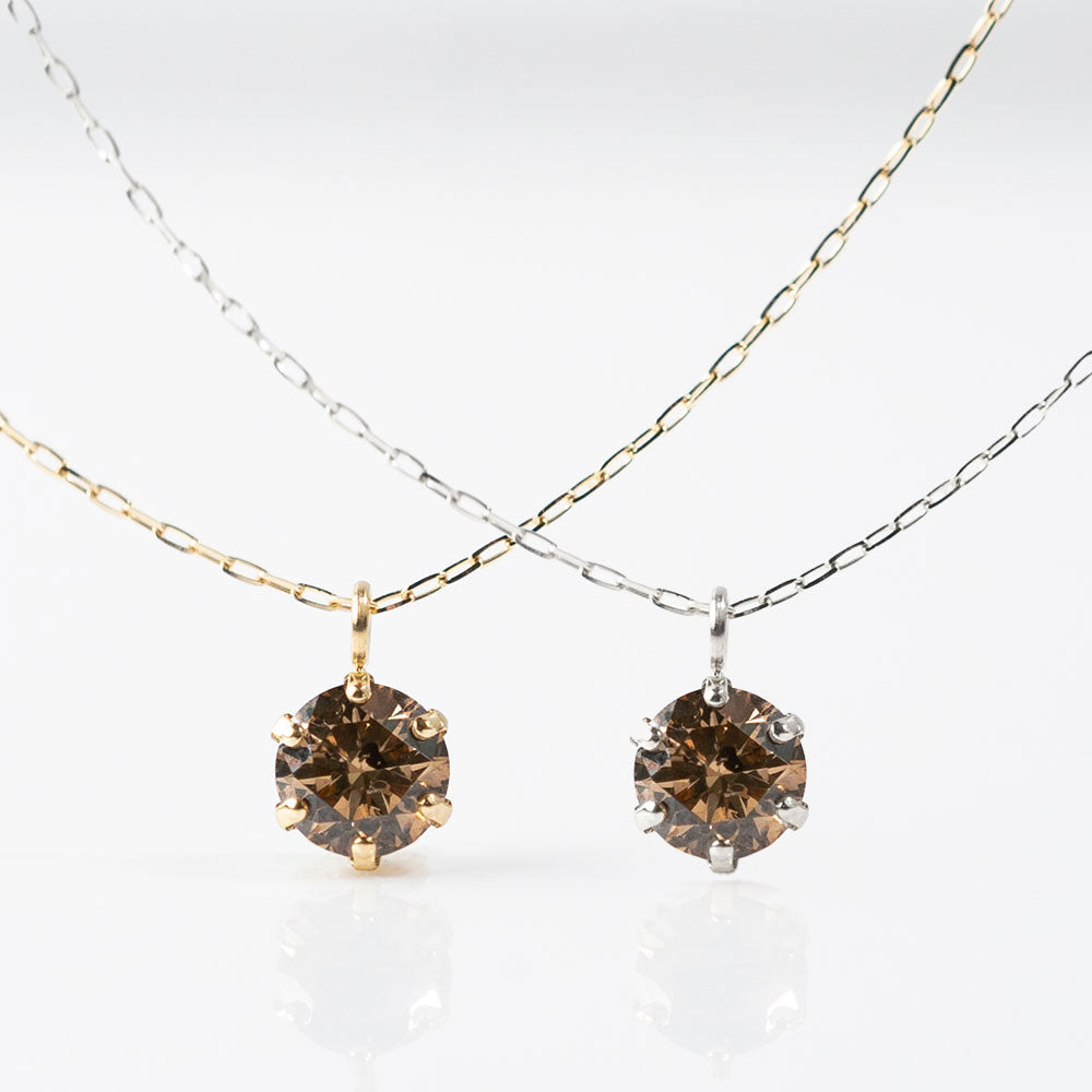 キャラメルダイヤモンドネックレス ブラウンダイヤモンド 0.3ct レディース K10 10金