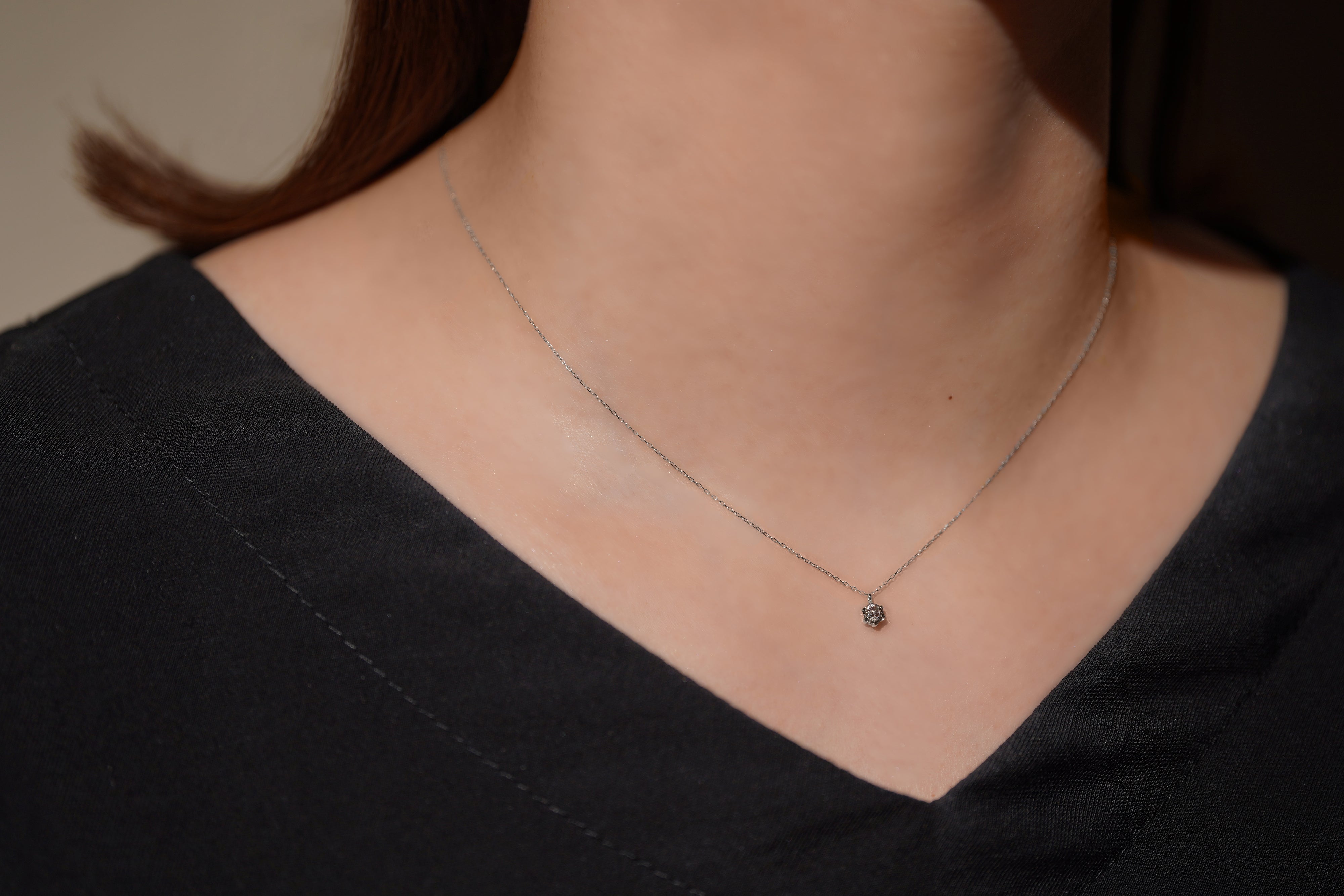 シンデレラストーン ダイヤモンド ネックレス 0.18ct レディース K18YG(イエローゴールド) Pt900/Pt850(プラチナ) 金 プラチナ