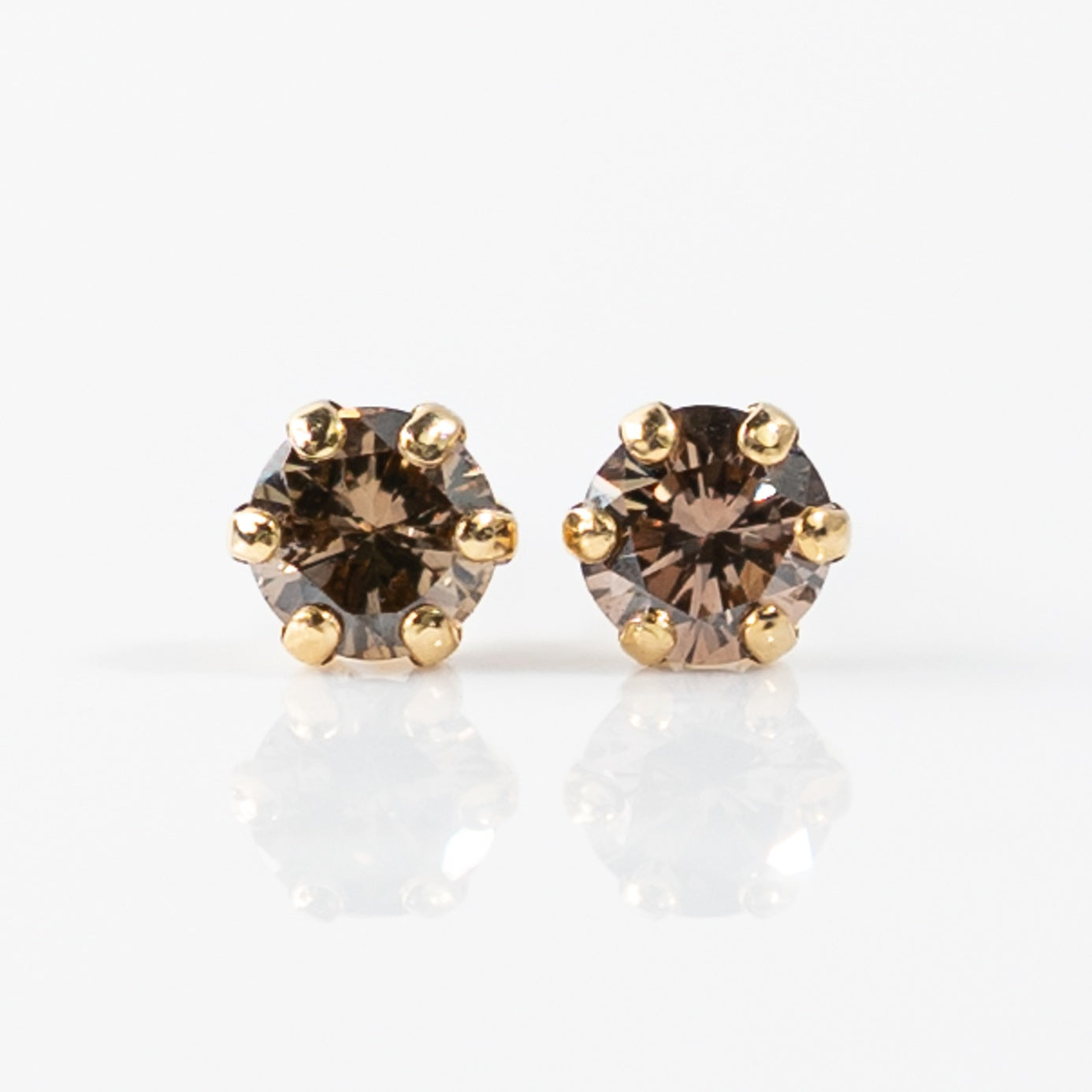 キャラメルダイヤモンドピアス ブラウンダイヤモンド 合計0.2ct レディース K10 10金