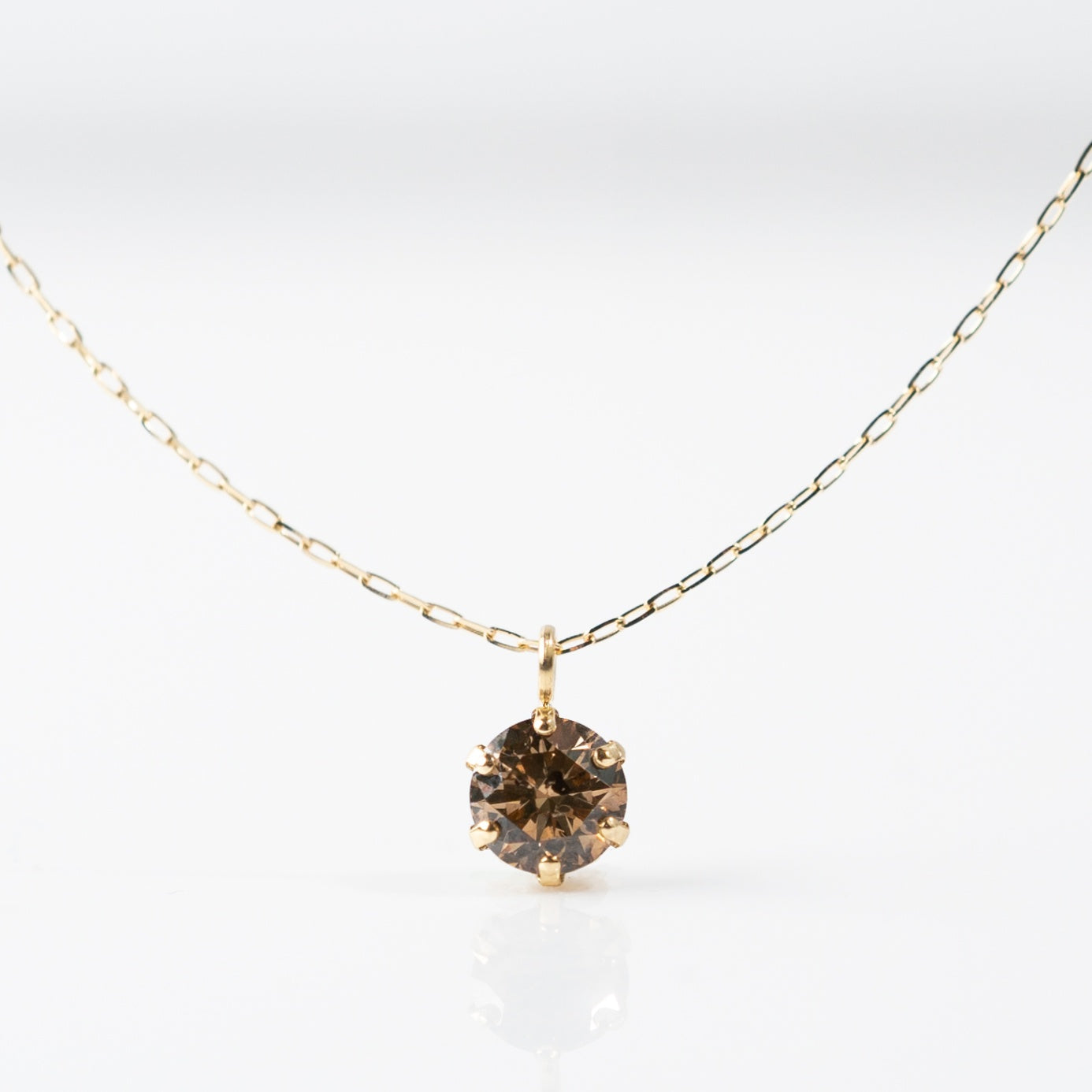 キャラメルダイヤモンドネックレス ブラウンダイヤモンド 0.3ct レディース K10 10金