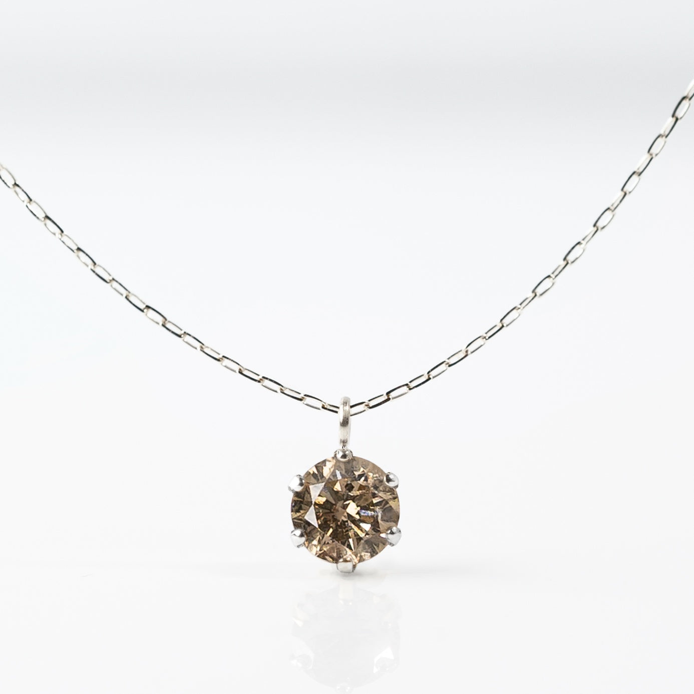 キャラメルダイヤモンドネックレス ブラウンダイヤモンド 1.0ct レディース K10 10金