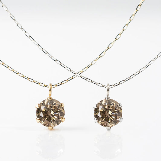 キャラメルダイヤモンドネックレス ブラウンダイヤモンド 1.0ct レディース K10 10金　品質保証書付【受注生産　ご入金から1ヶ月～2ヶ月で配送】
