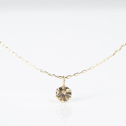 キャラメルダイヤモンドネックレス ブラウンダイヤモンド 0.2ct レディース K10 10金　品質保証書付【受注生産　ご入金から1ヶ月～2ヶ月で配送】