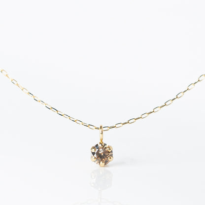 キャラメルダイヤモンドネックレス ブラウンダイヤモンド 0.1ct レディース K10 10金　品質保証書付【受注生産　ご入金から1ヶ月～2ヶ月で配送】