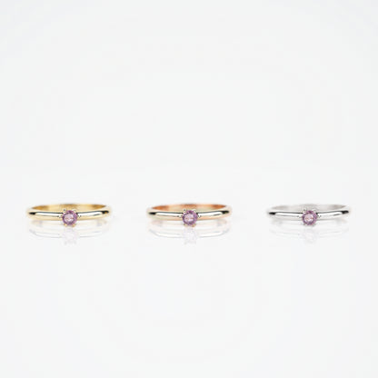ピンクサファイア 6本爪リング　指輪 レディース K10 10金　品質保証書付【受注生産　ご入金から1ヶ月～2ヶ月で配送】
